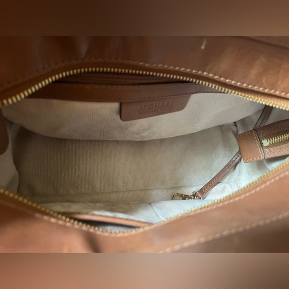 Michael Kors Dillon Dark Wash Denim and Brown Leather Crossbody w Dust Bag - Picture 5 of 8